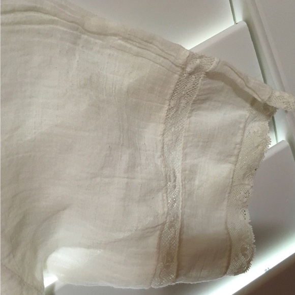 Vintage. 1950’s. Children’s Rare White Linen and Lace Dress. Handmade. US2-4. - Picture 7 of 8